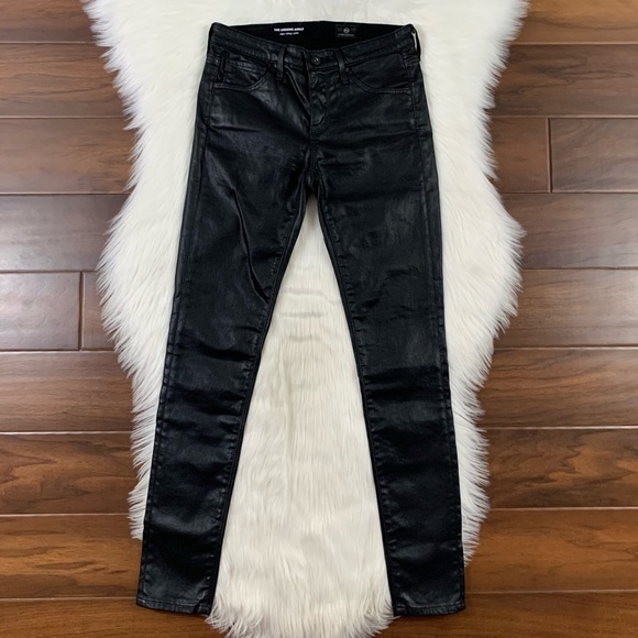 Ag Adriano Goldschmied Denim - AG Black Coated Leatherette Legging Ankle Jeans
